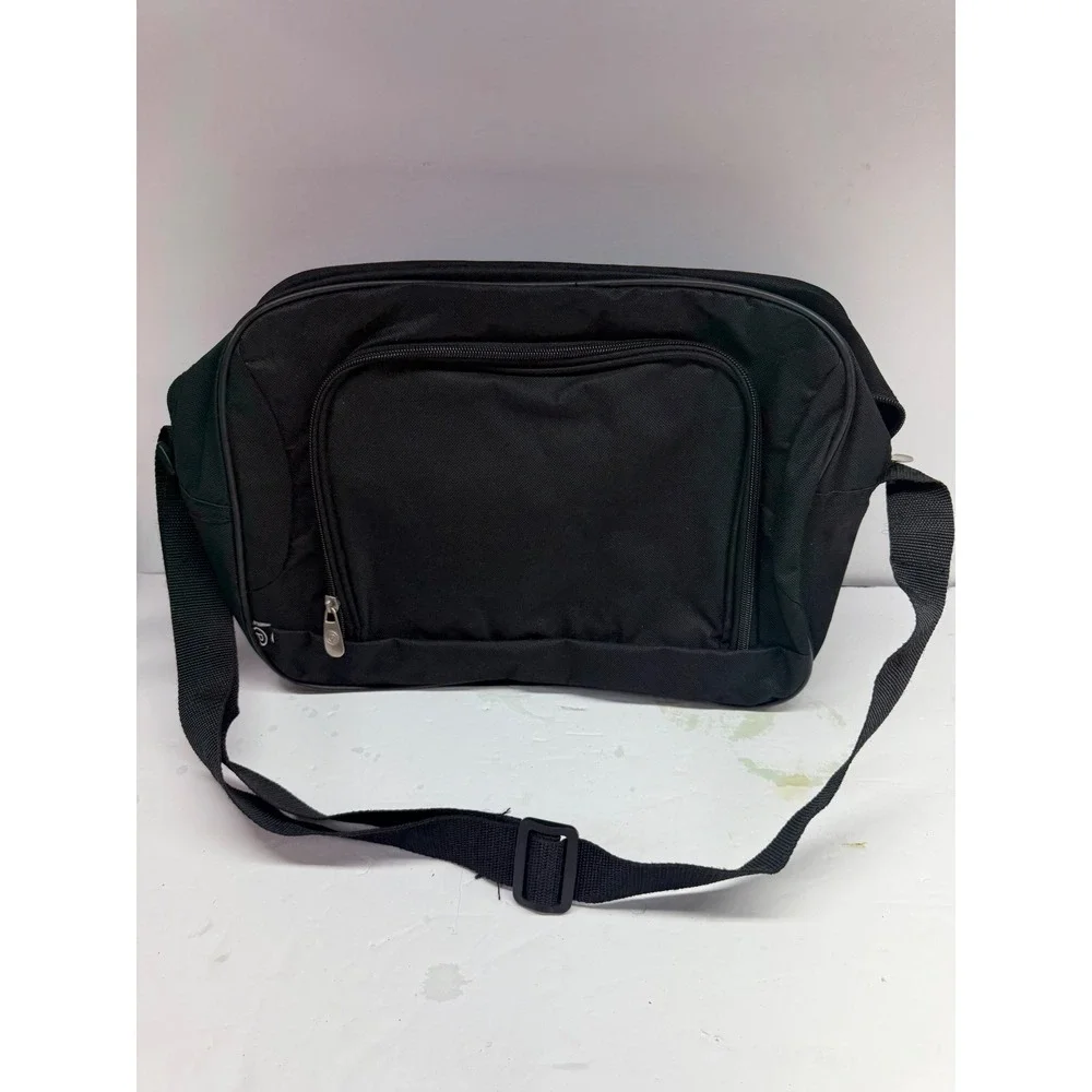 Pony Black Canvas Messenger Bag Crossbody Travel Laptop Bag PG10-091-005-32